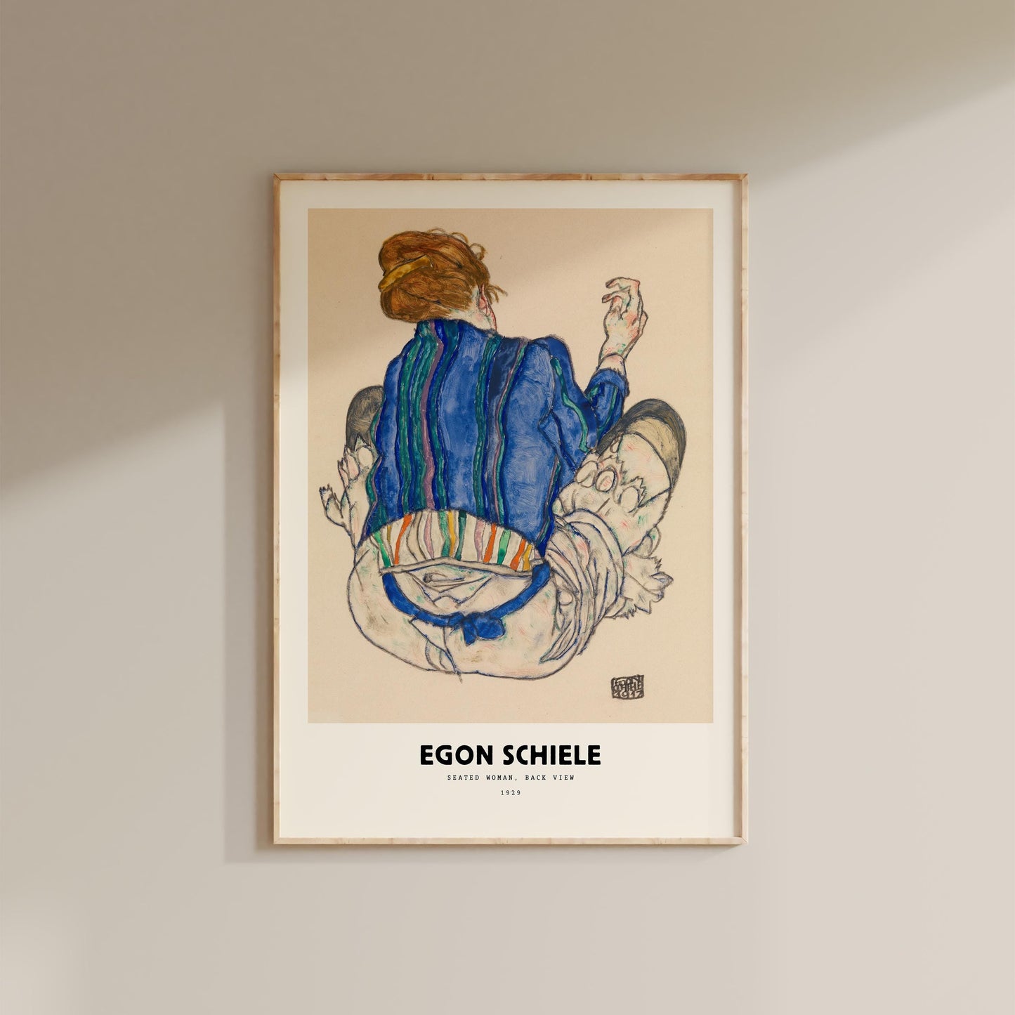 Egon Schiele - Seated Woman, Back View Print