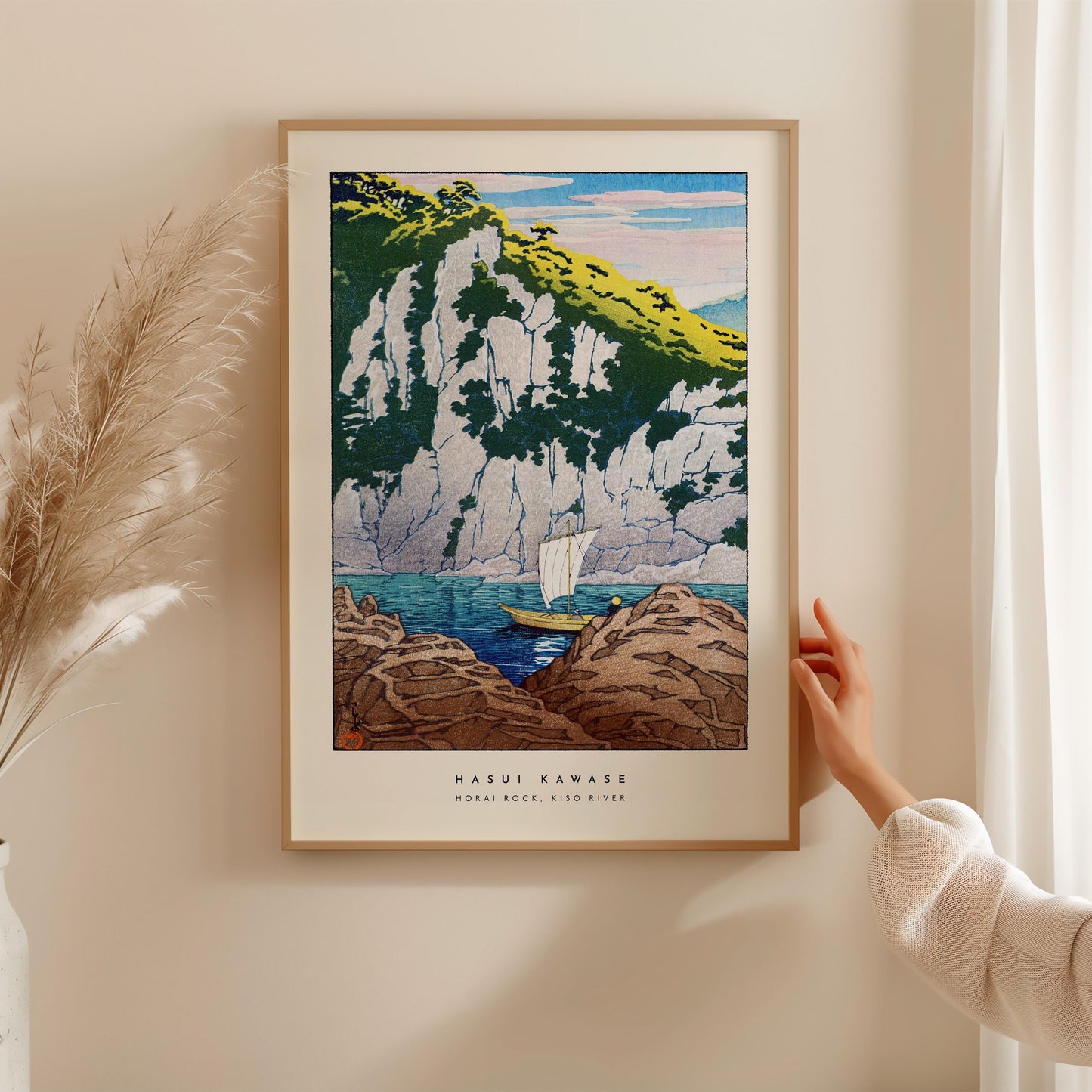 Hasui Kawase - Horai Rock, Kiso River Print