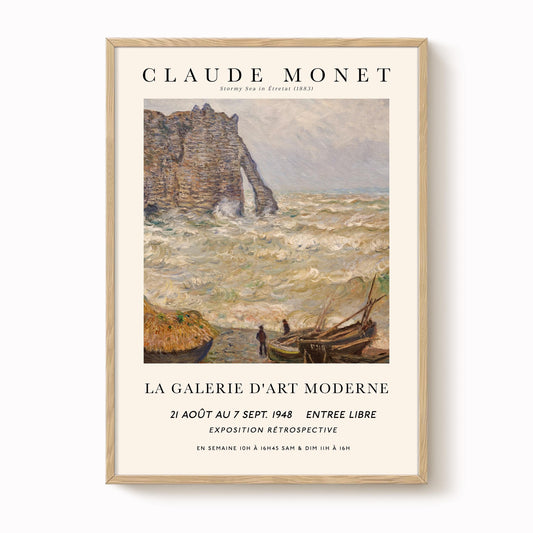 Monet - Stormy Sea at Étretat Print