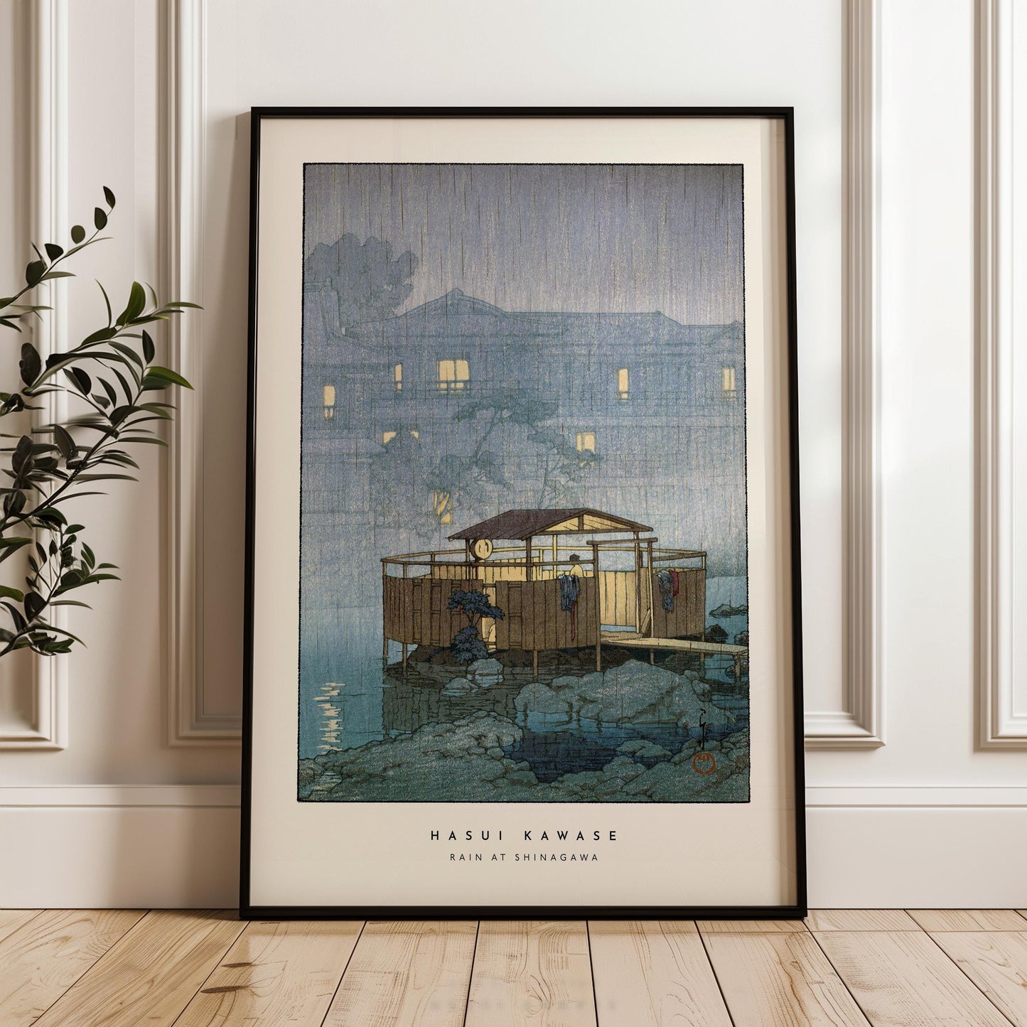 Hasui Kawase - Rain At Shinagawa Print