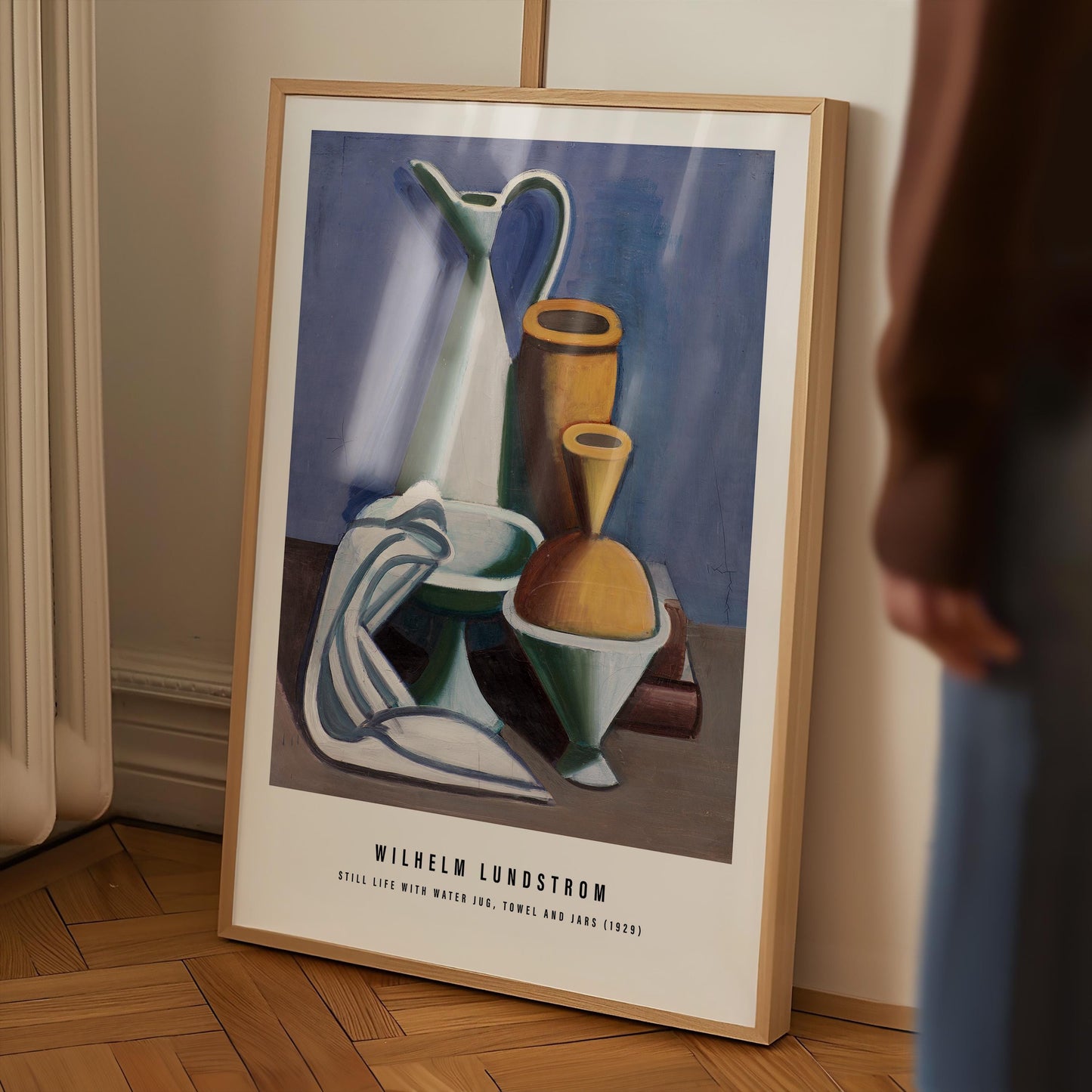 Vilhelm Lundstrøm - Still Life with Water Jug, Towel and Jars Print