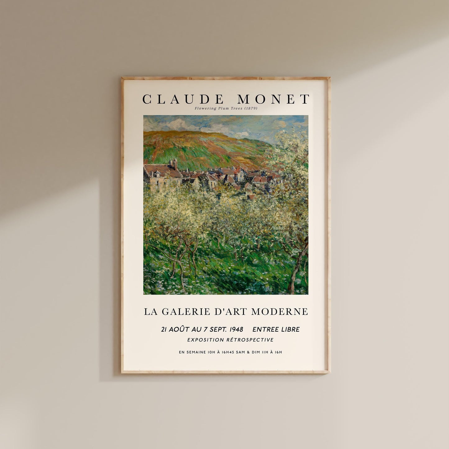 Monet - Flowering Plum Trees Print