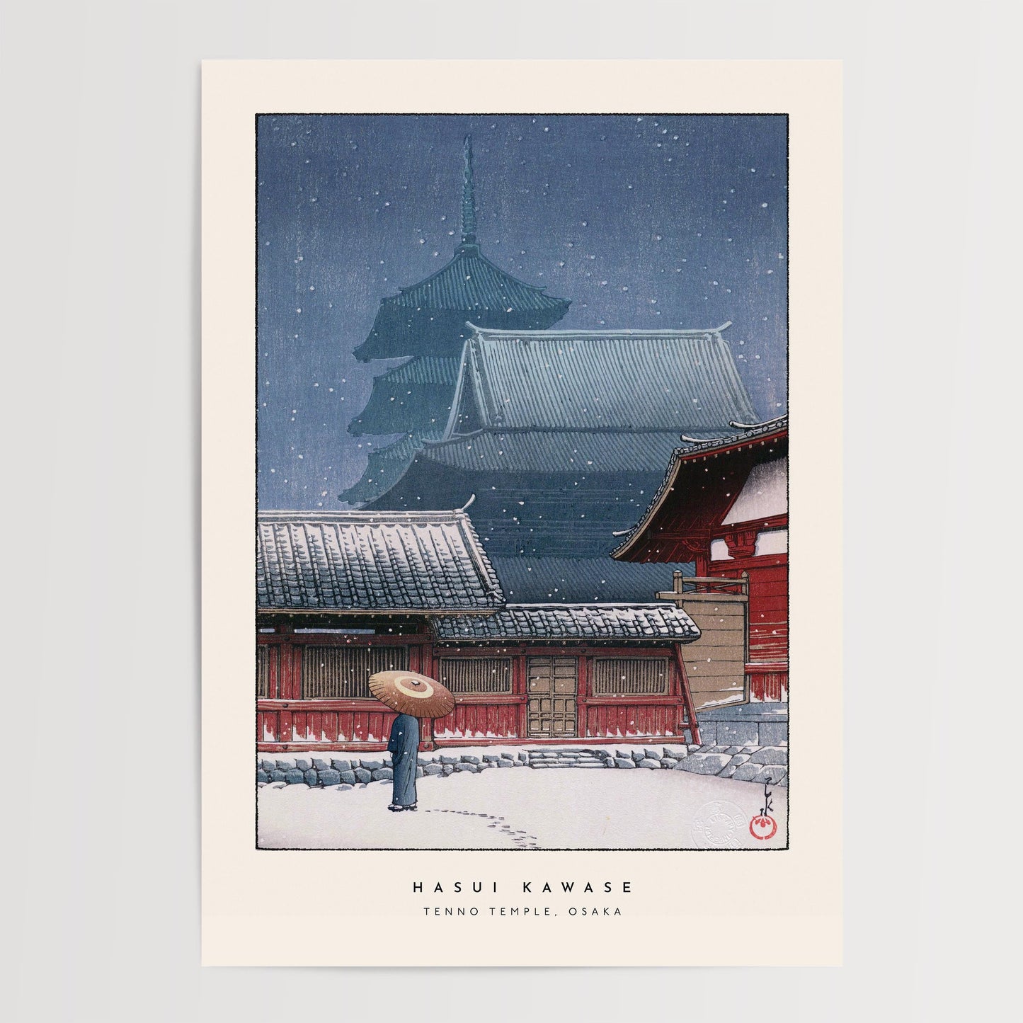 Hasui Kawase - Tenno Temple, Osaka Print