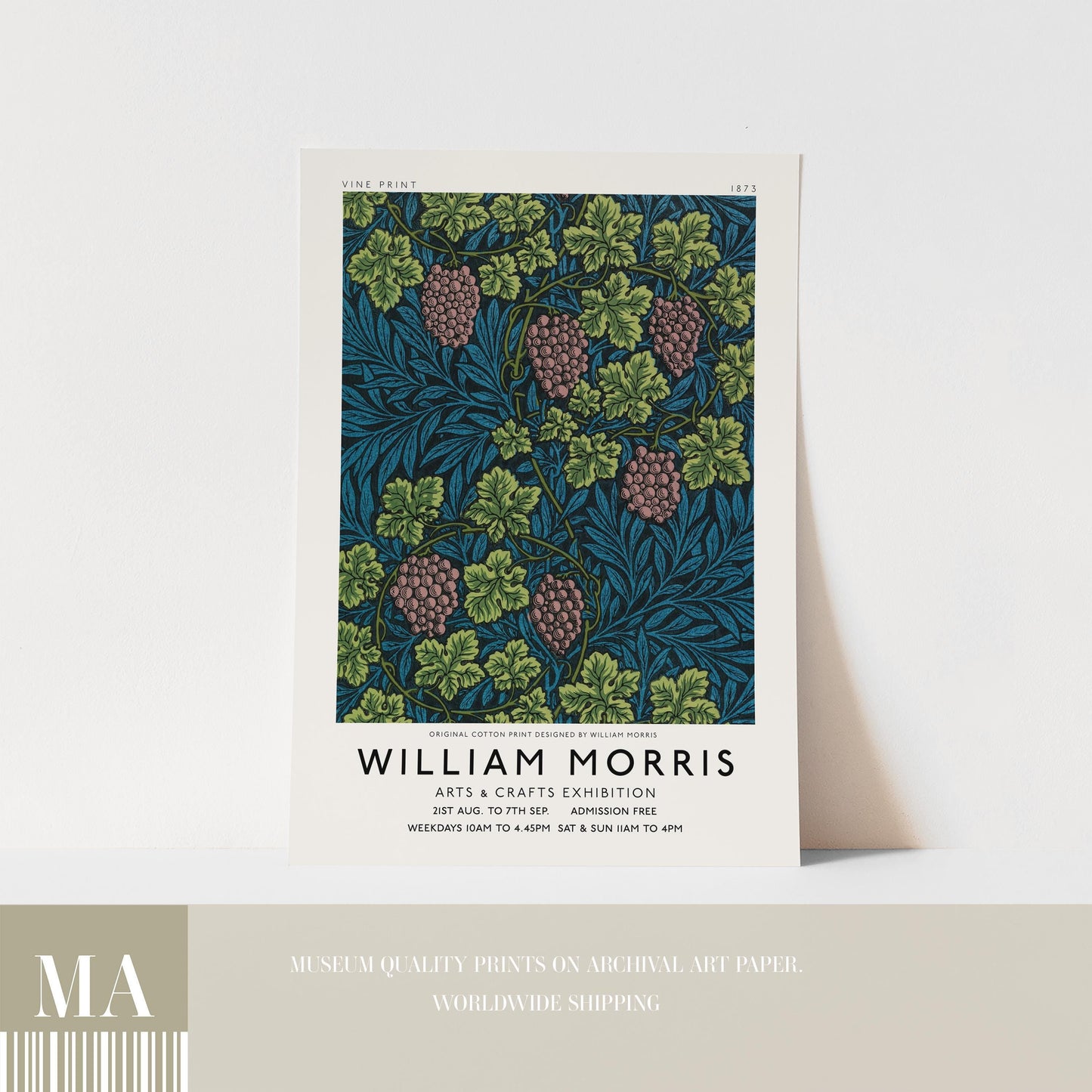 William Morris - Exhibition Poster Vine Pattern Print