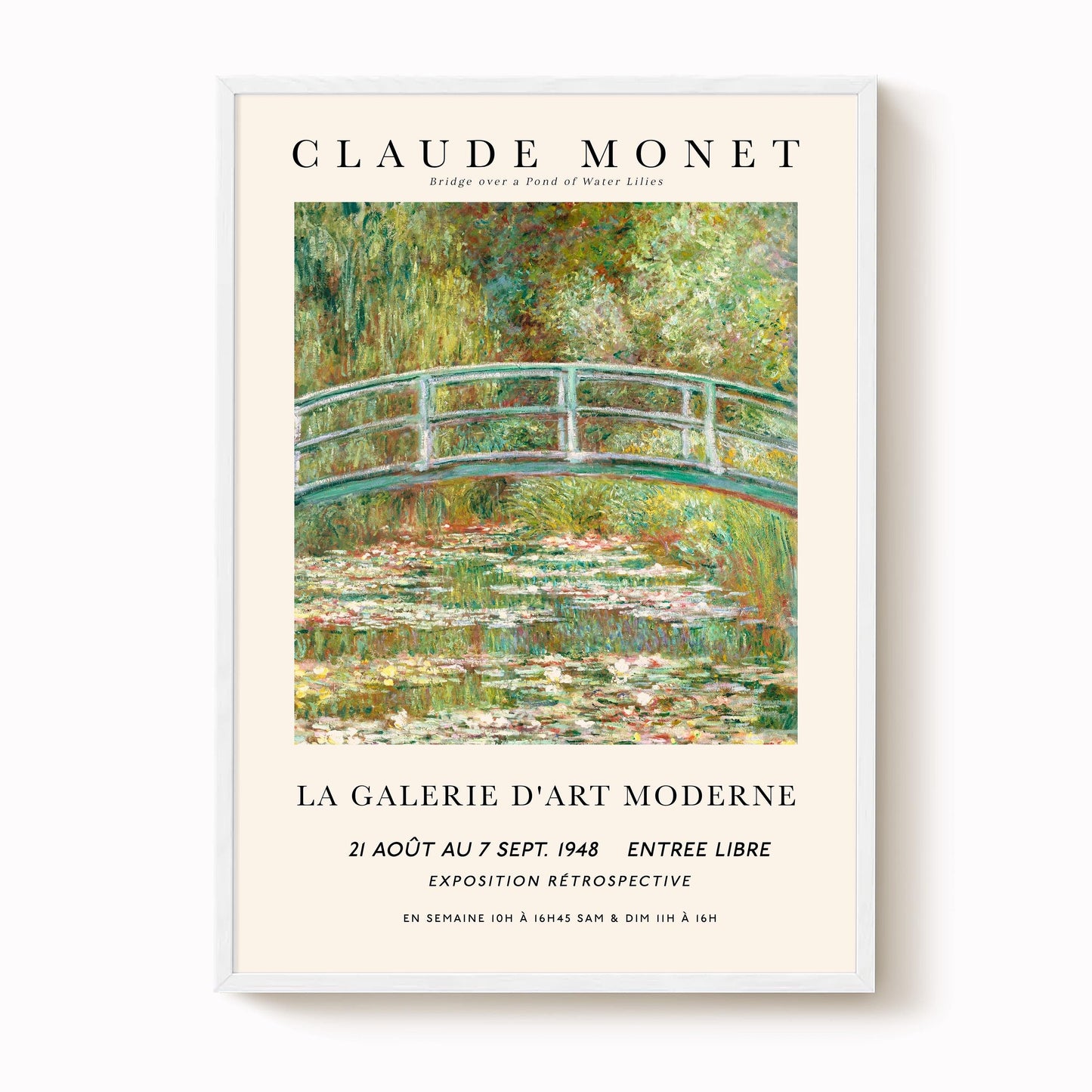 Monet - Bridge over a Pond of Water Lilies Print
