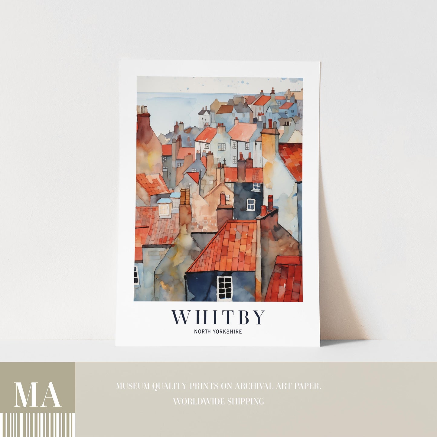Whitby Yorkshire  Travel Print