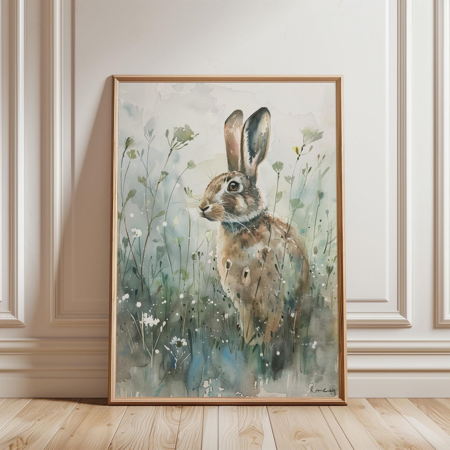 Hare in Wildflower Meadow Print