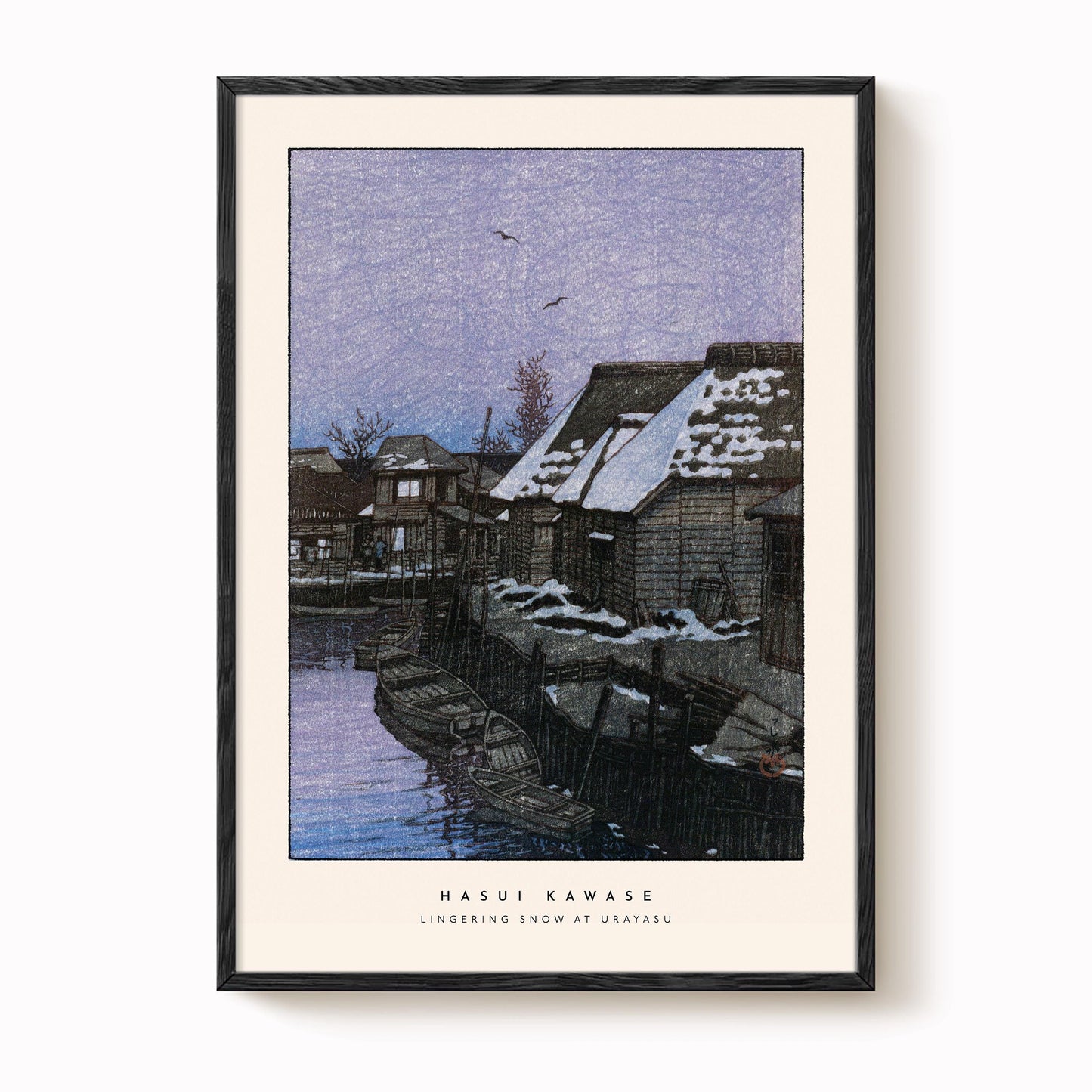 Hasui Kawase - Lingering Snow At Urayasu Print
