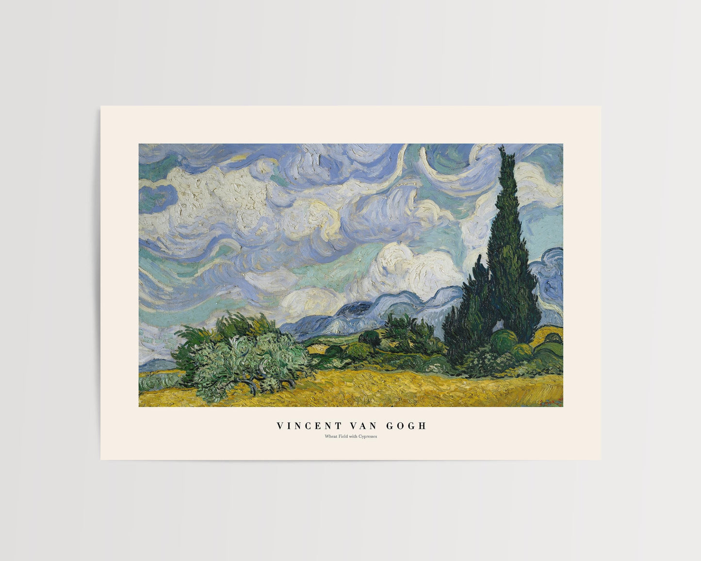 Van Gogh - Wheatfield with Cypresses Print