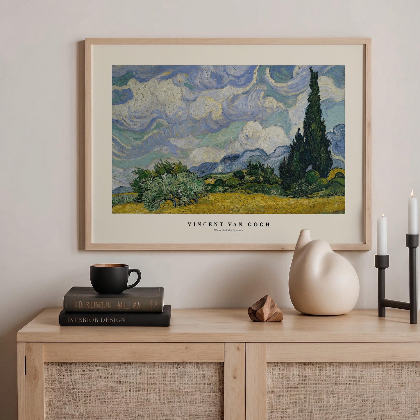 Van Gogh - Wheatfield with Cypresses Print