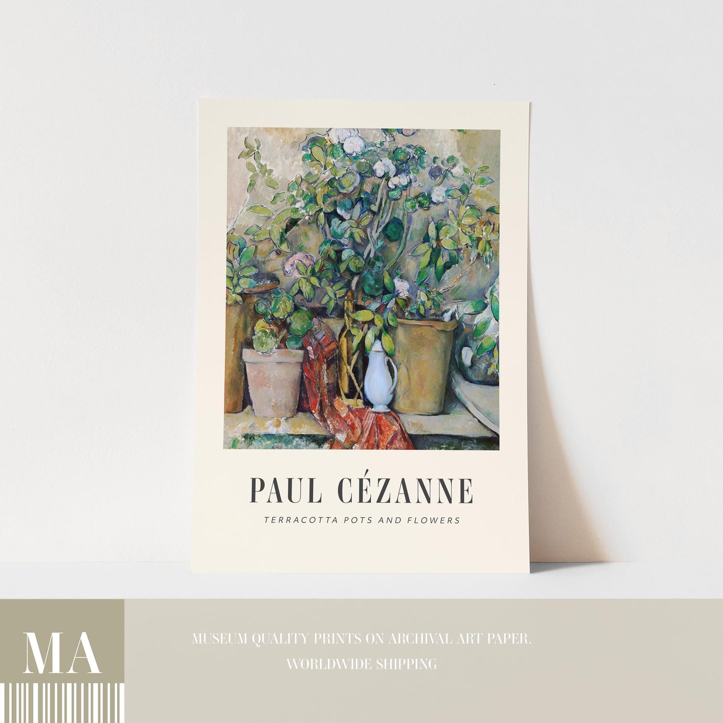 Cézanne - Terracotta Pots and Flowers Print