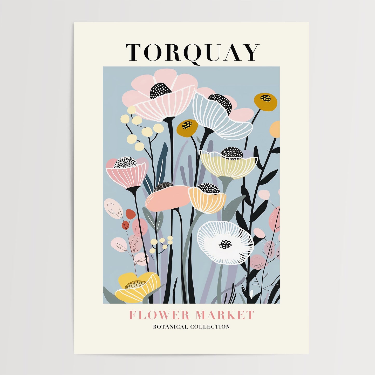Torquay Flower Market Art Print