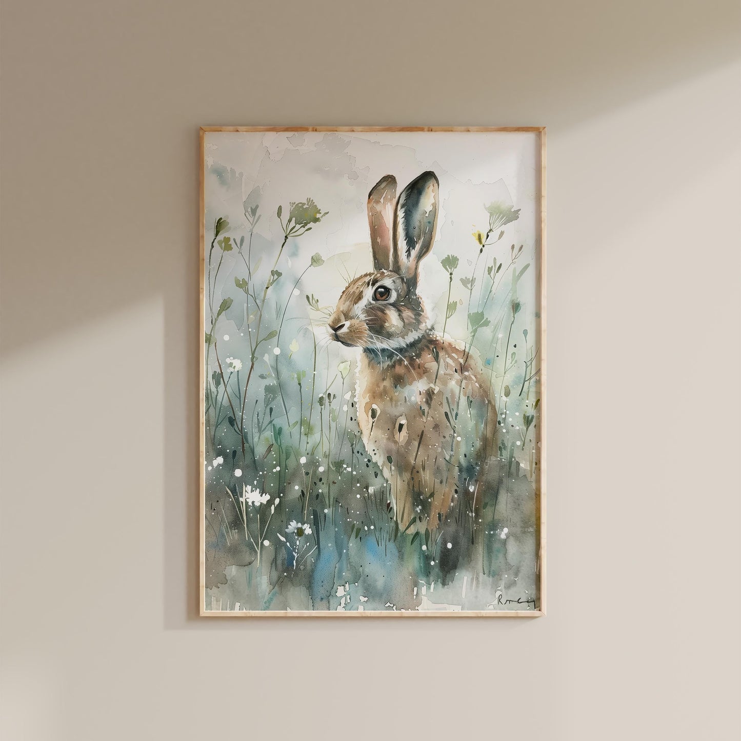 Hare in Wildflower Meadow Print