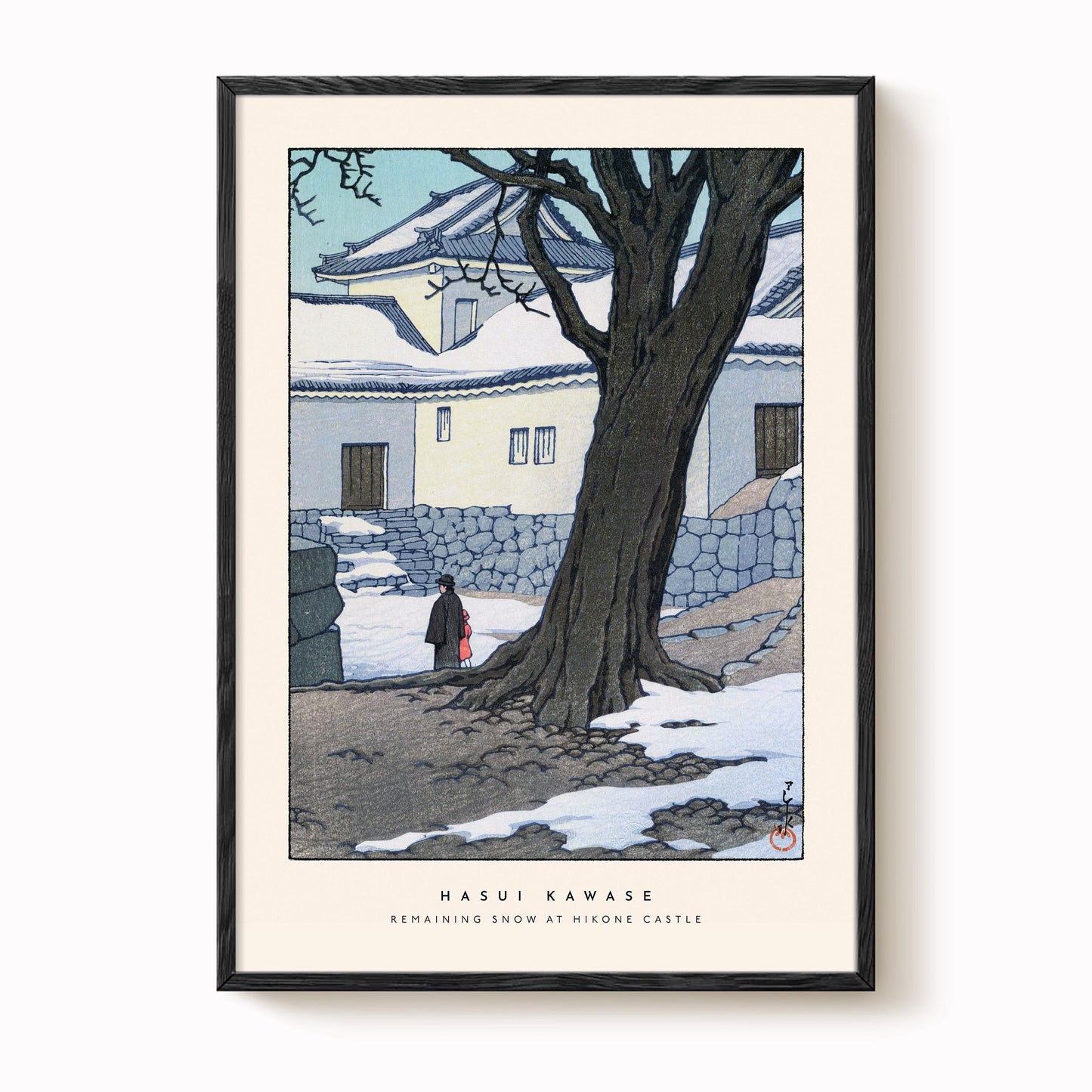 Hasui Kawase - Remaining Snow At Hikone Castle Print