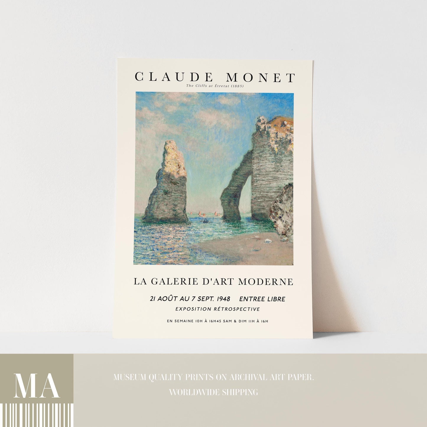 Monet - The Cliffs at Etretat Print