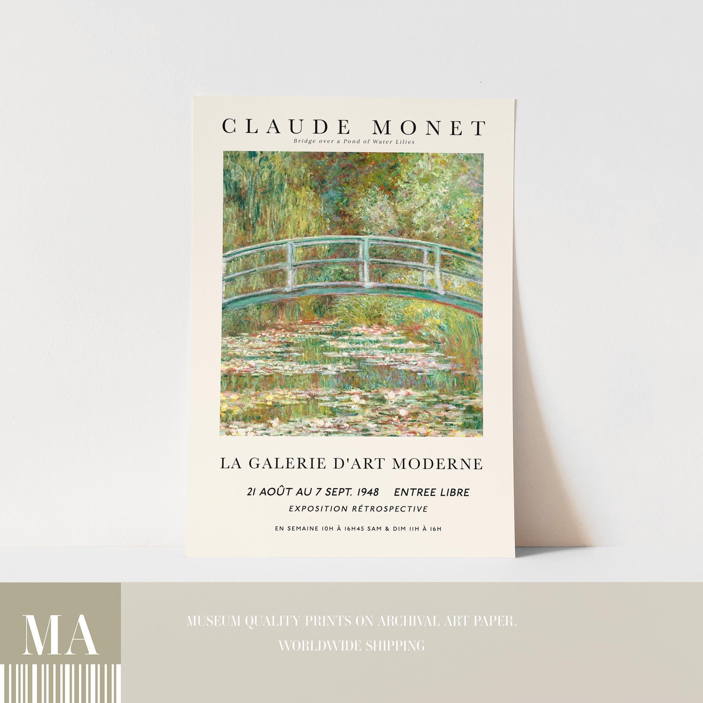 Monet - Bridge over a Pond of Water Lilies Print