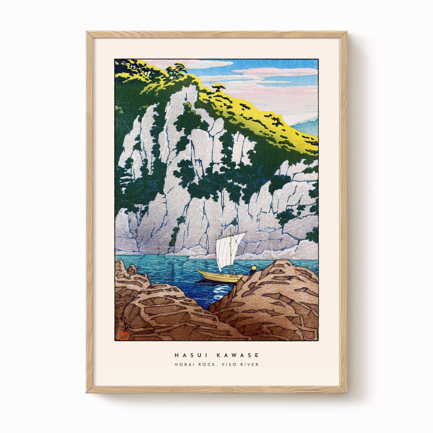 Hasui Kawase - Horai Rock, Kiso River Print