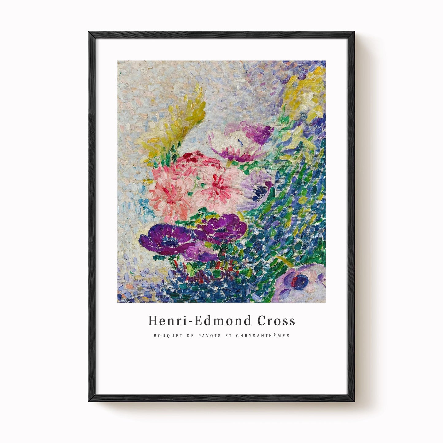 Henri-Edmond Cross - Bouquet of Poppies and Chrysanthemums Print
