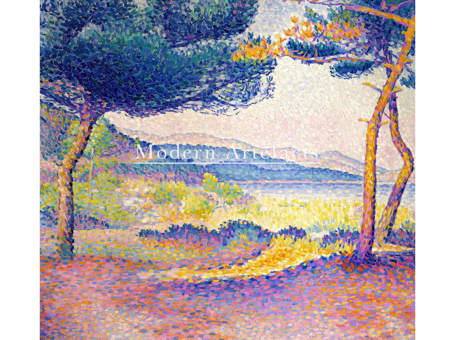 Henri-Edmond Cross - Pines Along the Shore Art Print