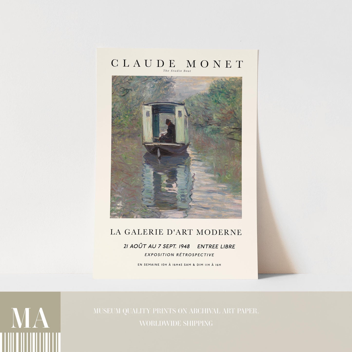 Monet - The Studio Boat Print