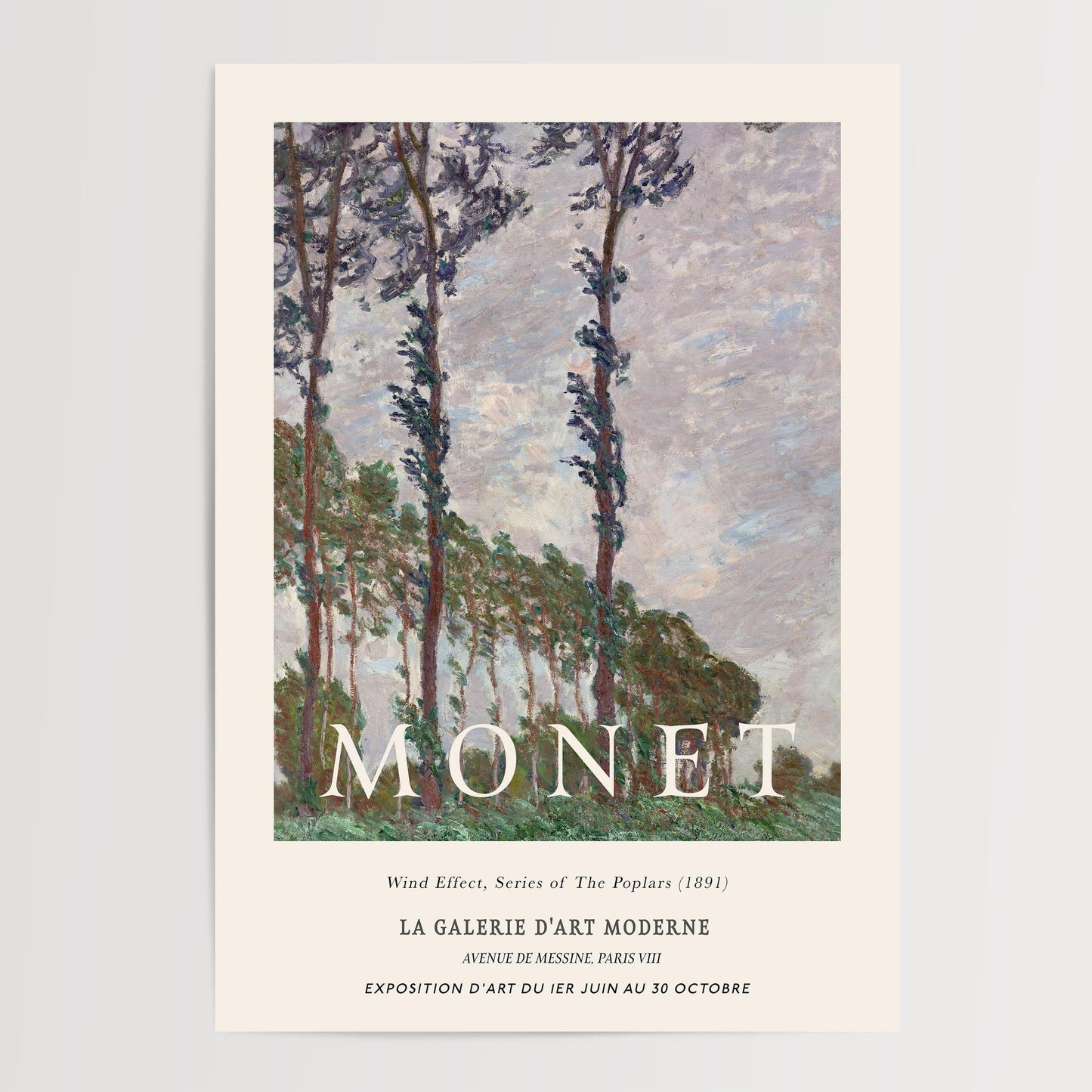 Monet - Wind Effect, Series of the Poplars Print