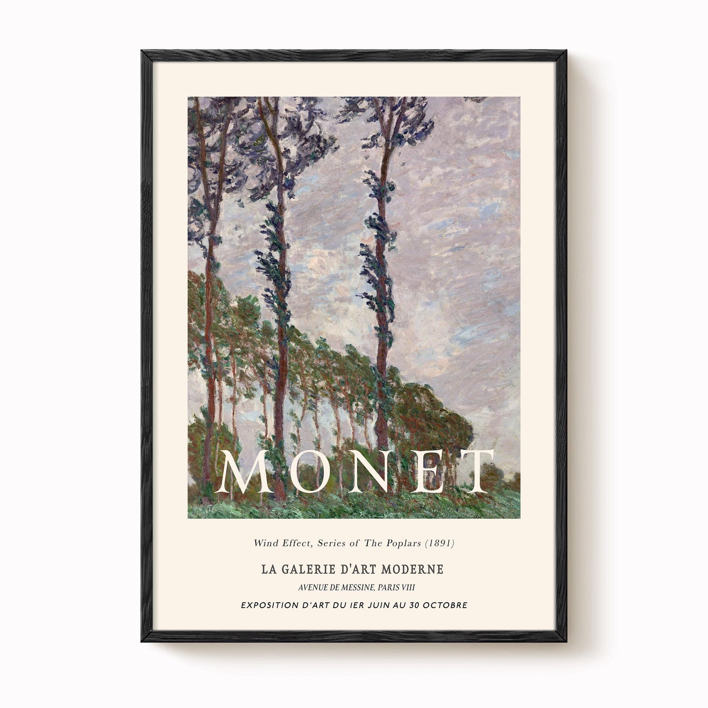 Monet - Wind Effect, Series of the Poplars Print