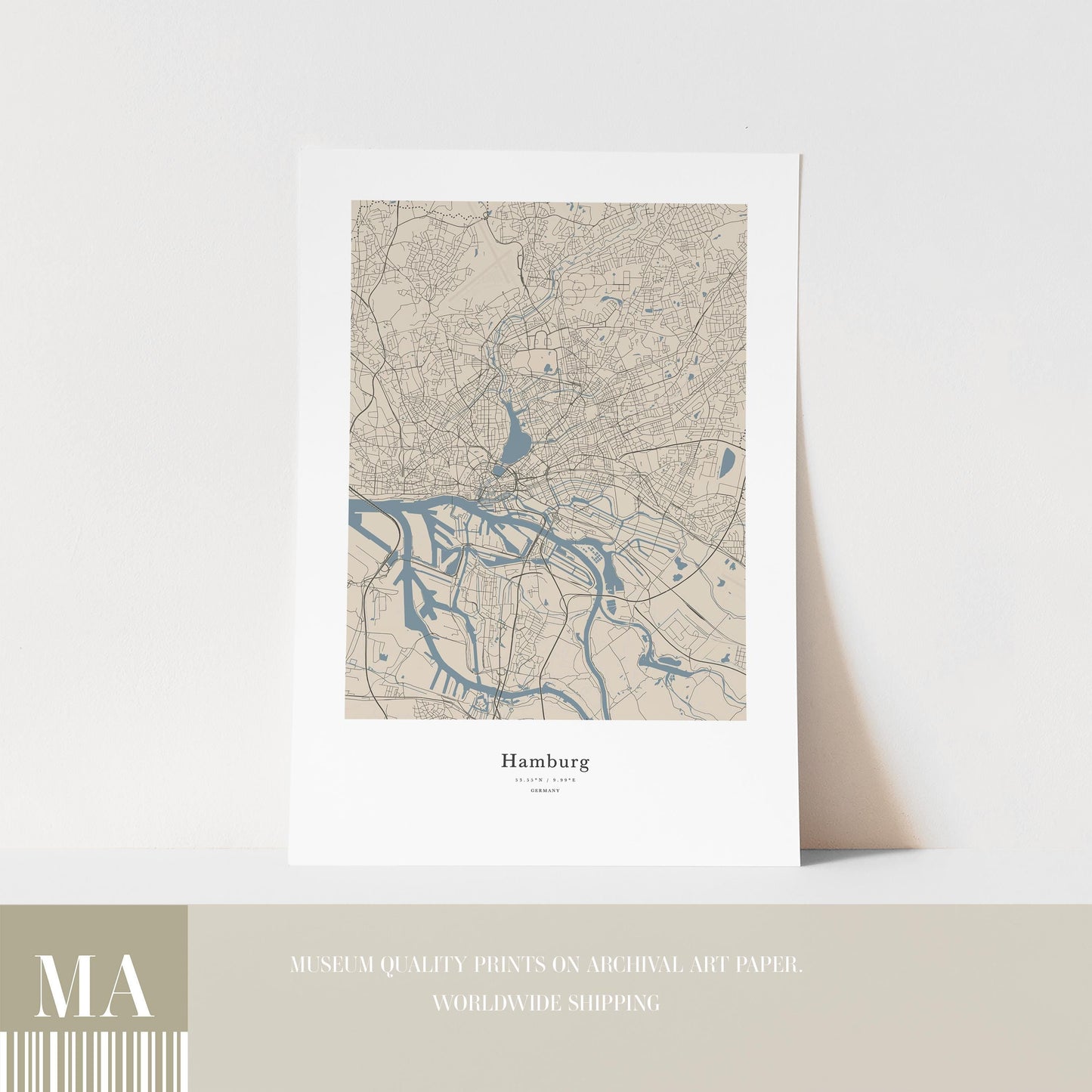 Hamburg City Map Print