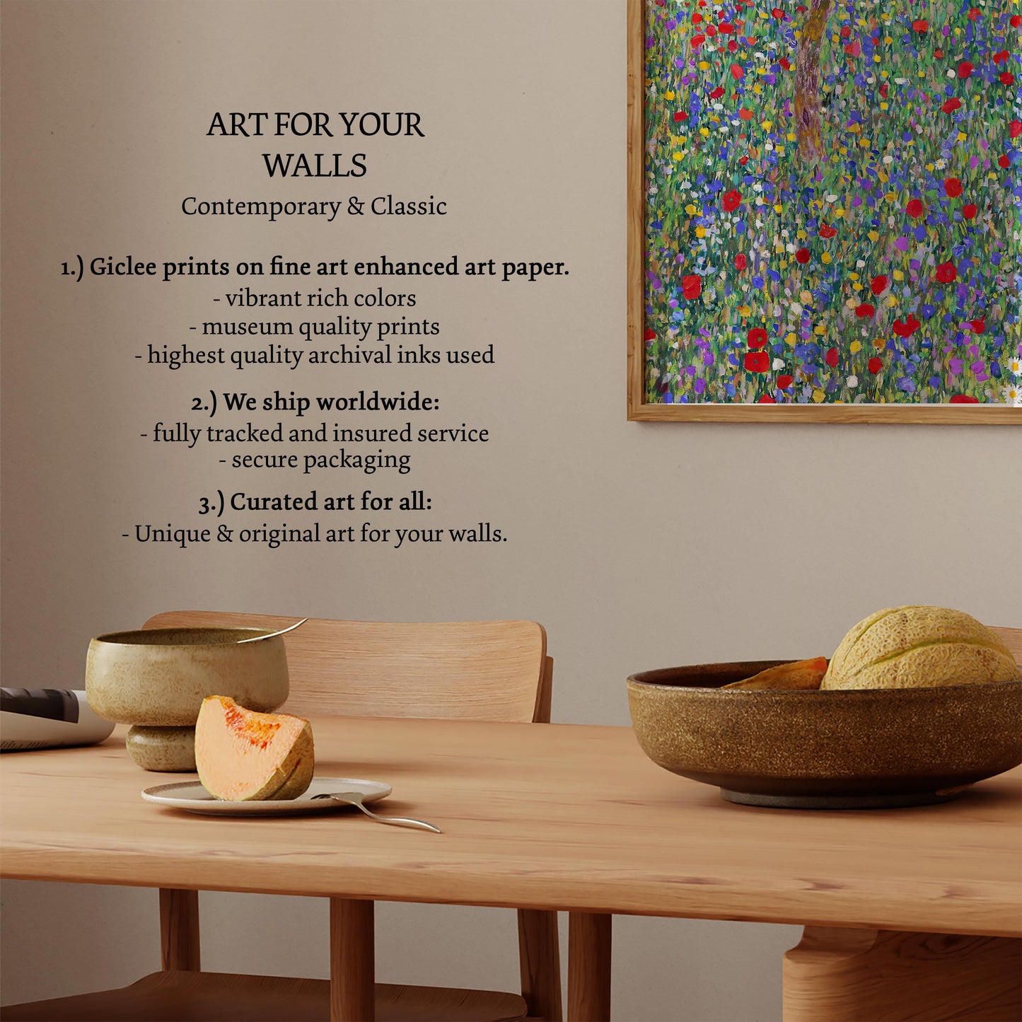 Gustav Klimt - Poppy Meadow Art Print