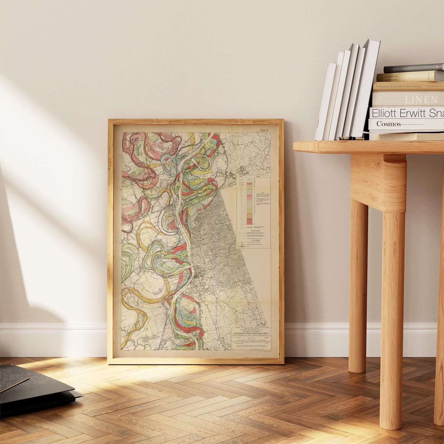 Harold Fisk Mississippi River Map Print, Old River to Morganza, Plate 22, Sheet 12