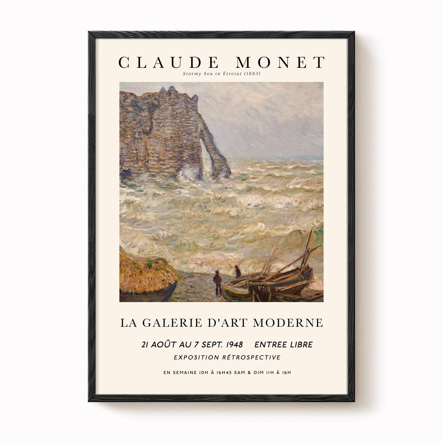 Monet - Stormy Sea at Étretat Print