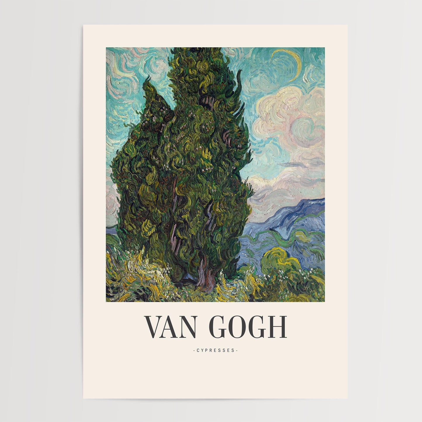 Van Gogh - Wheat Field with Cypresses Print