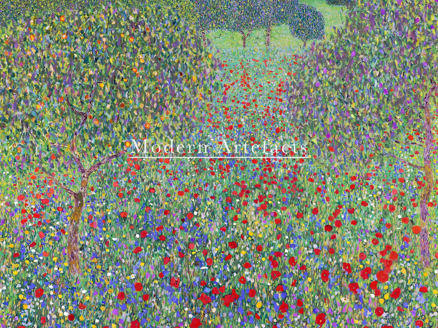 Gustav Klimt - Poppy Meadow Art Print