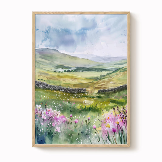 Yorkshire Dales Springtime Watercolour Print