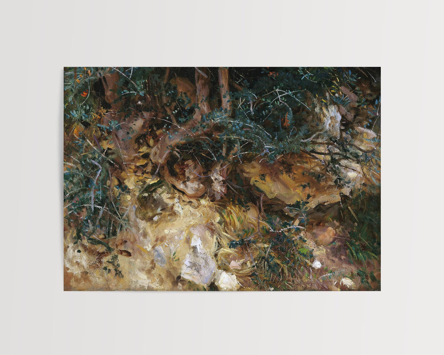 John Singer Sargent - Valdemosa, Majorca – Thistles and Herbage on a Hillside Print
