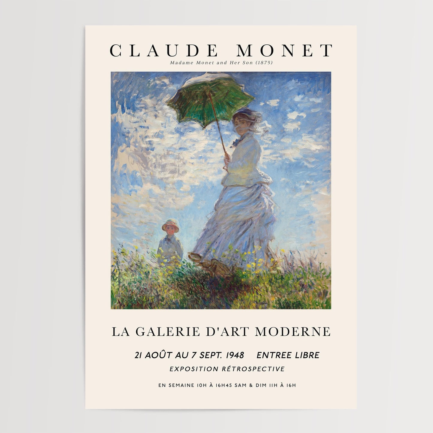 Monet - Woman with a Parasol Print