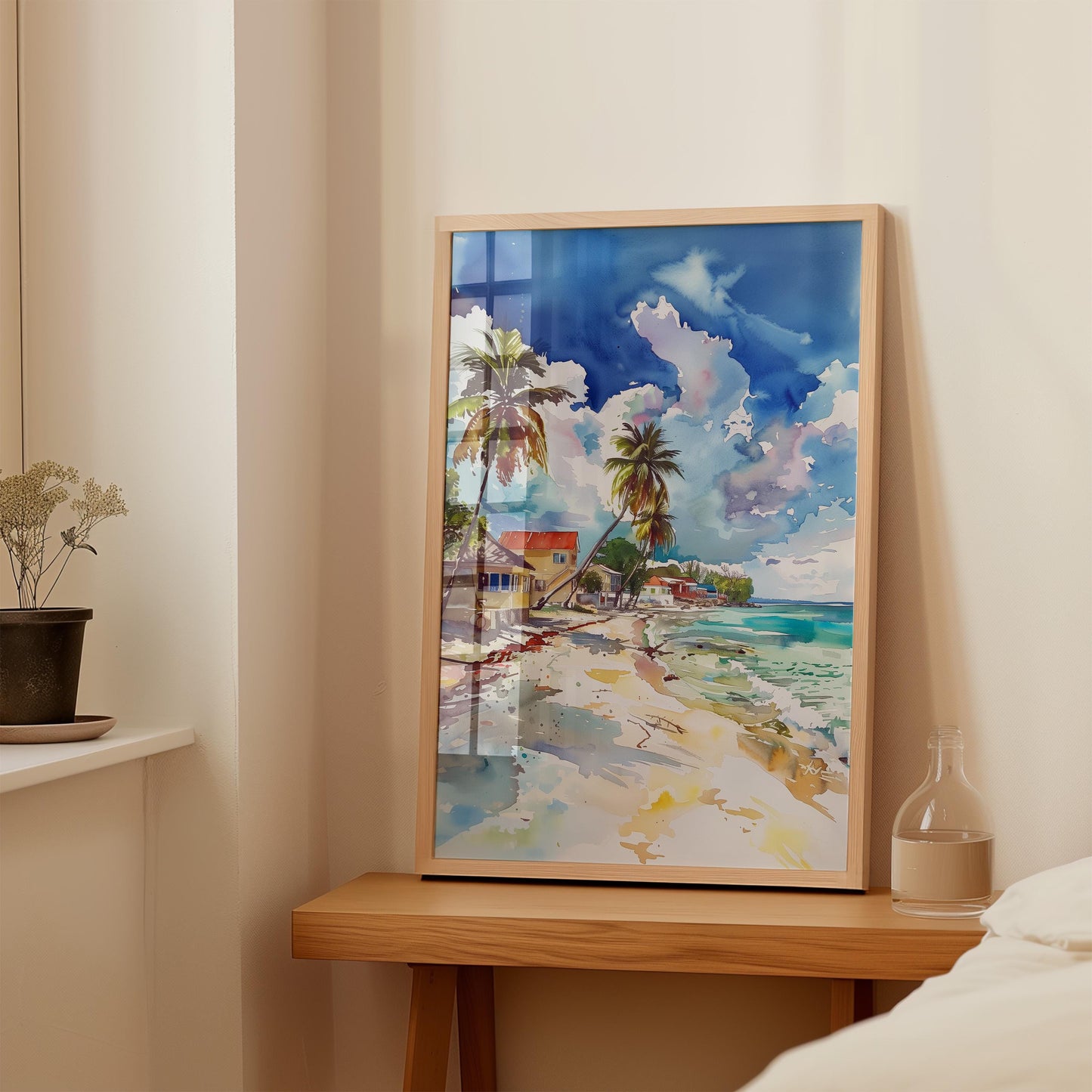 Barbados Beach Watercolour Print
