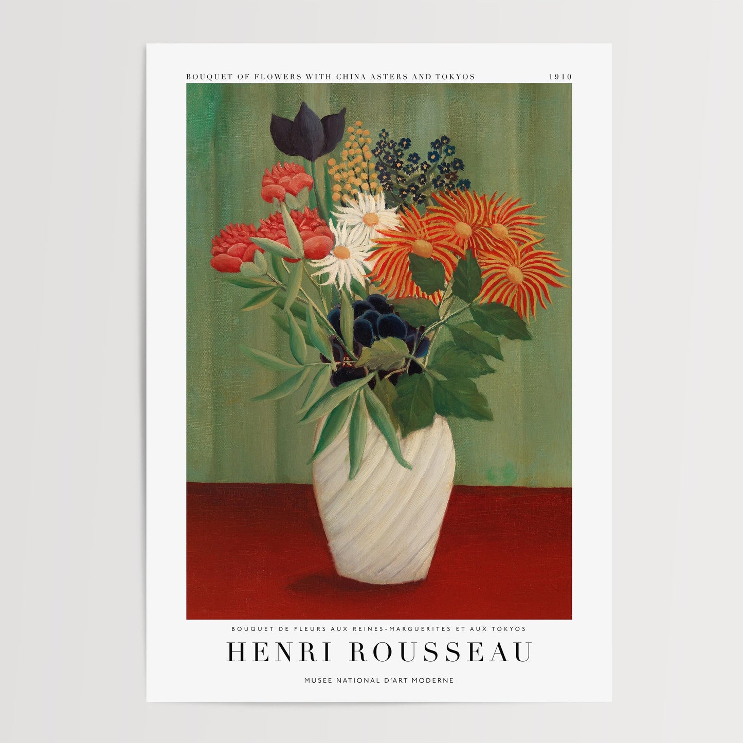 Henri Rousseau - Bouquet of Flowers with China Asters and Tokyos Print