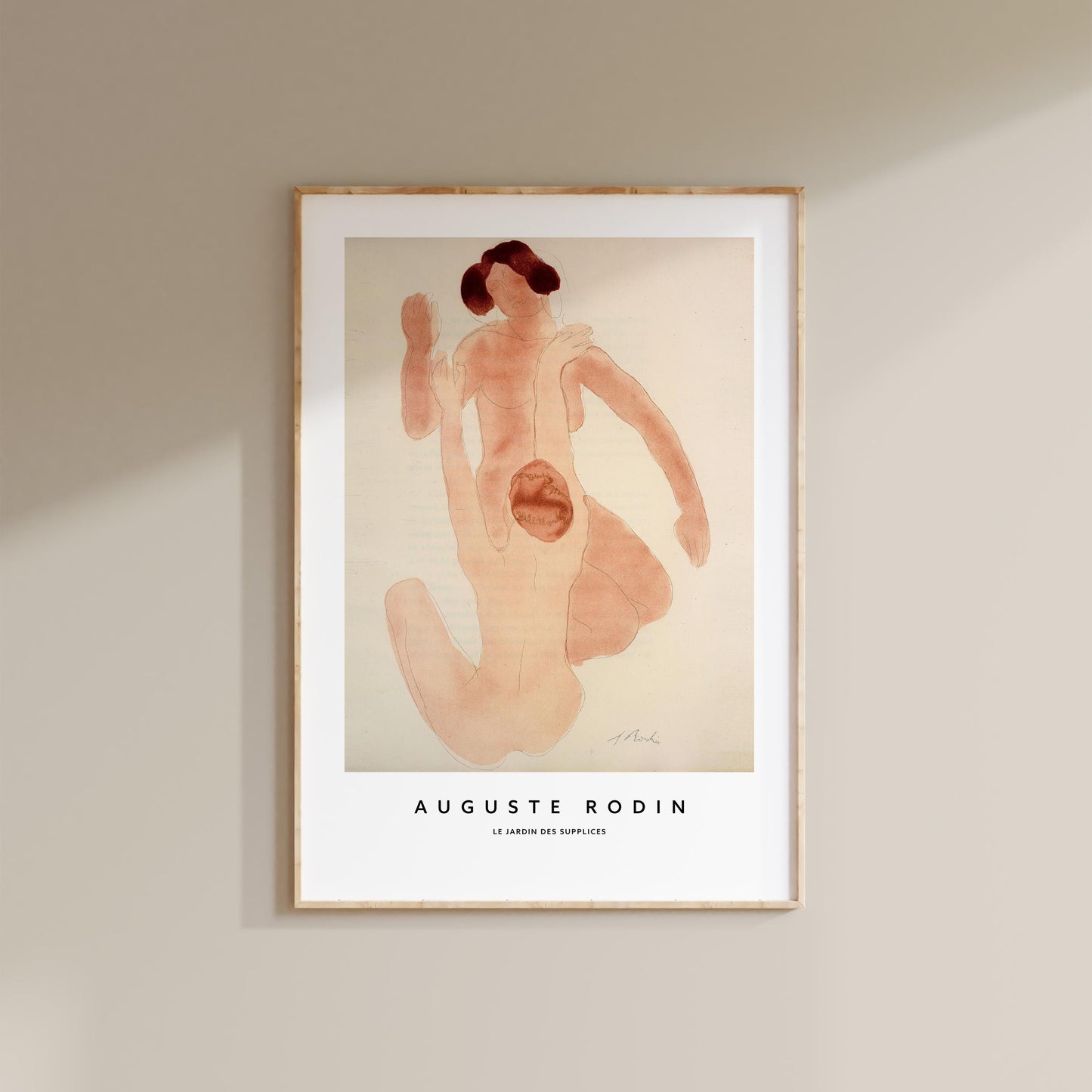 Auguste Rodin - Nude Watercolour Print