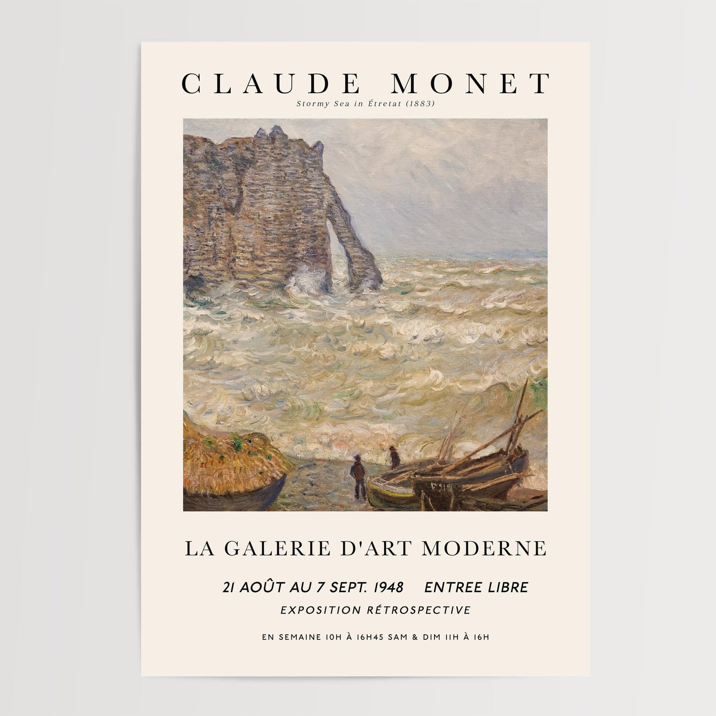 Monet - Stormy Sea at Étretat Print