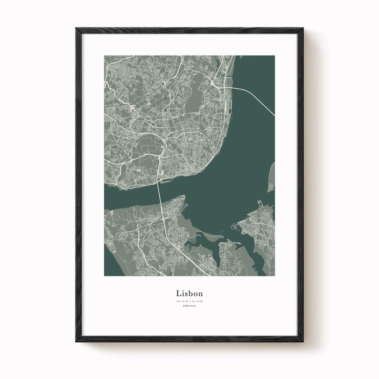 Lisbon City Map Print