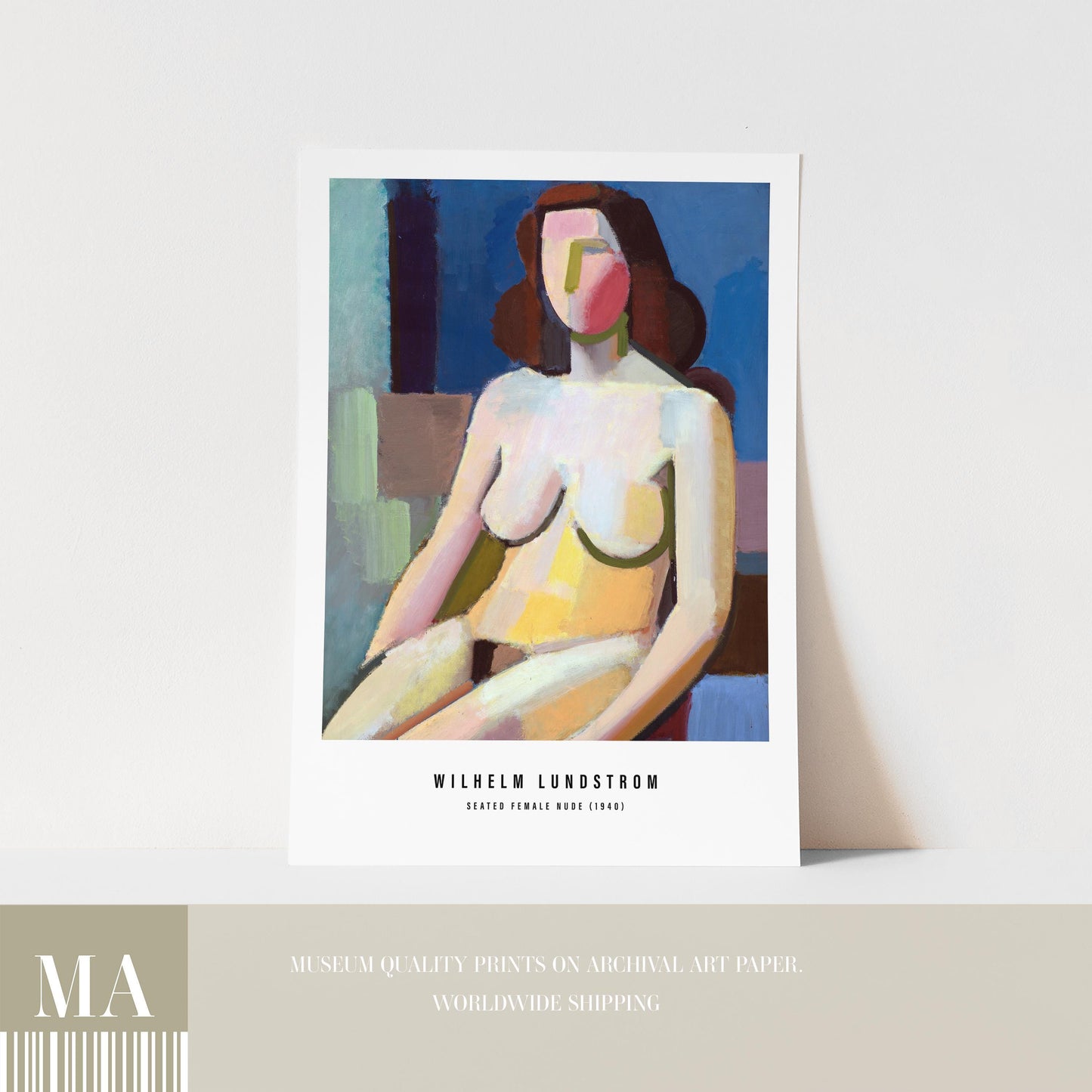 Vilhelm Lundstrøm - Seated Female Nude Print