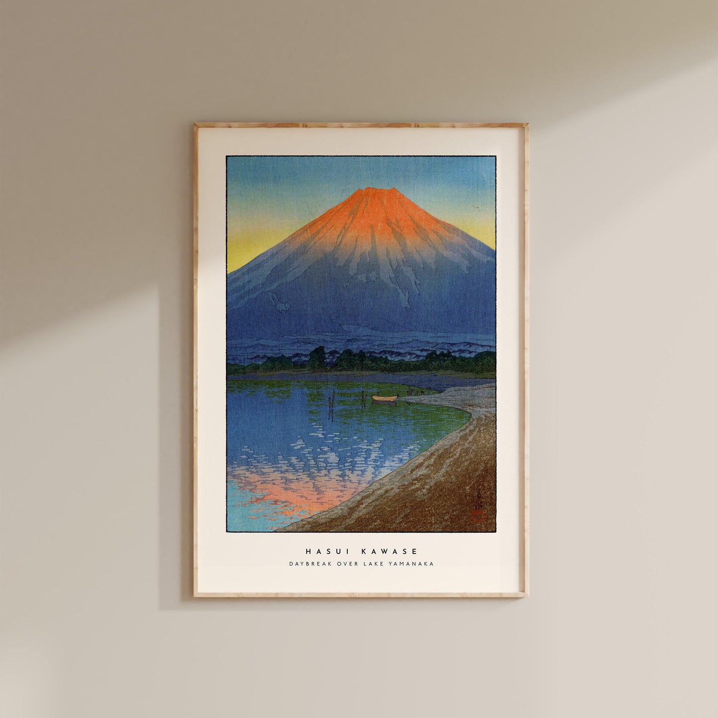 Hasui Kawase - Daybreak Over Lake Yamanaka Print