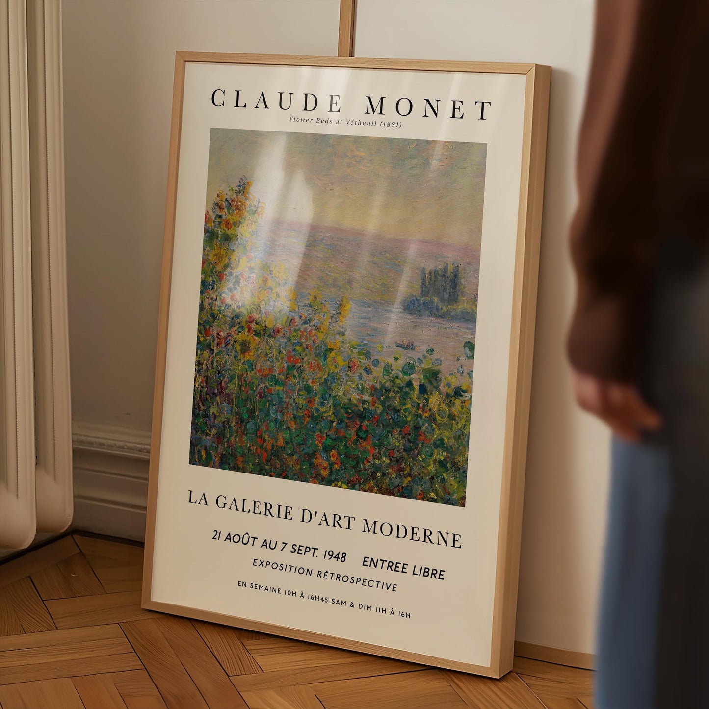 Monet - Flower Beds at Vétheuil Print