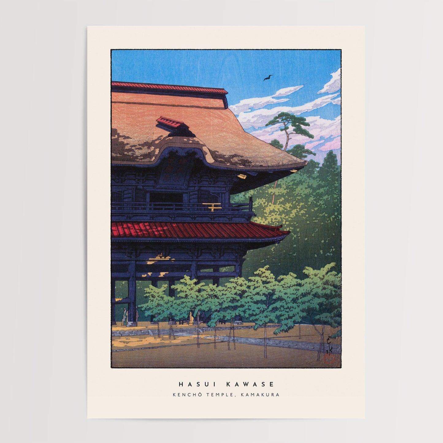 Hasui Kawase - Kencho Temple, Kamakura Print