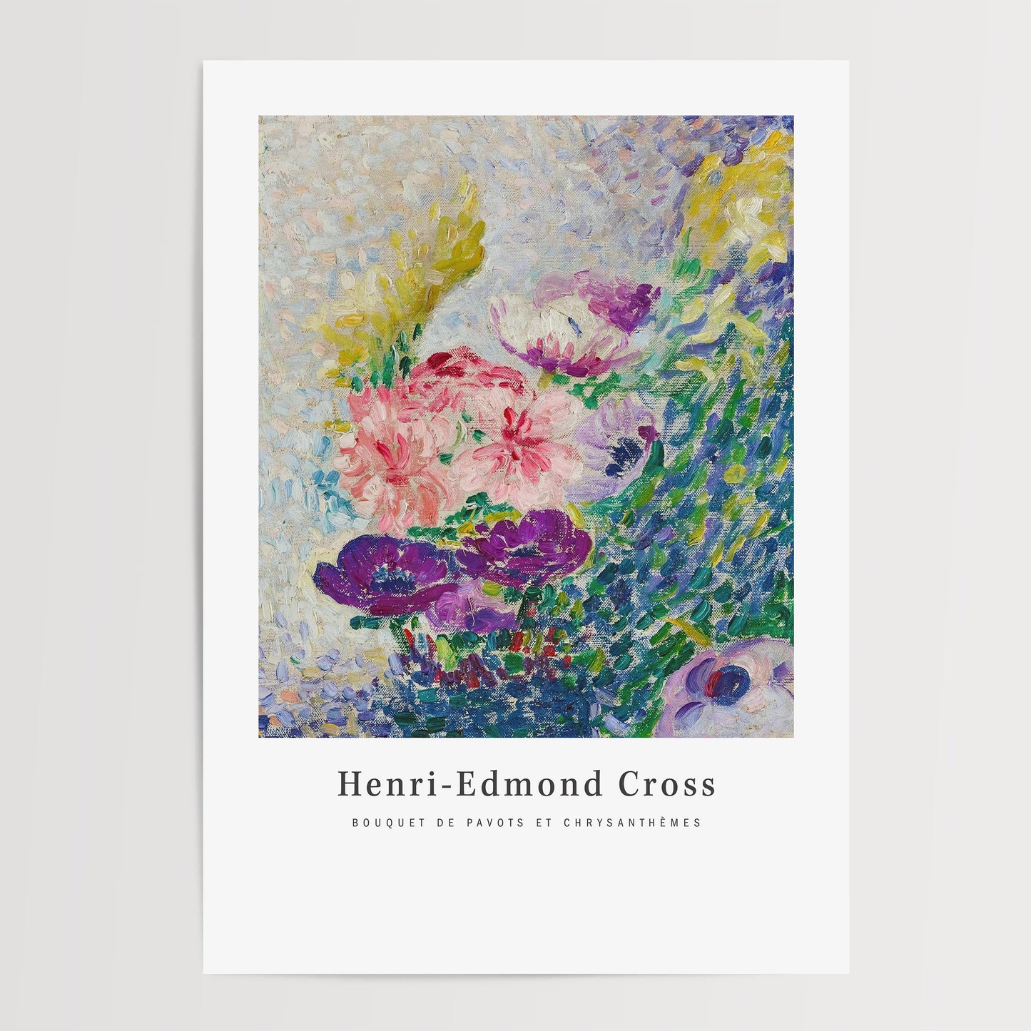 Henri-Edmond Cross - Bouquet of Poppies and Chrysanthemums Print