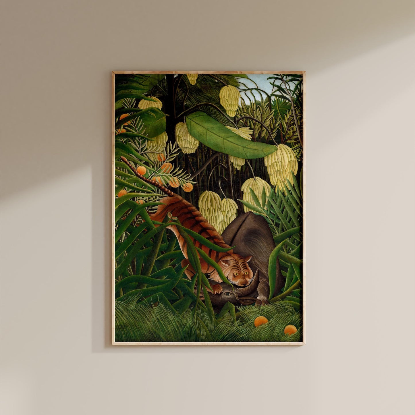Henri Rousseau - Tiger vs Buffalo Print