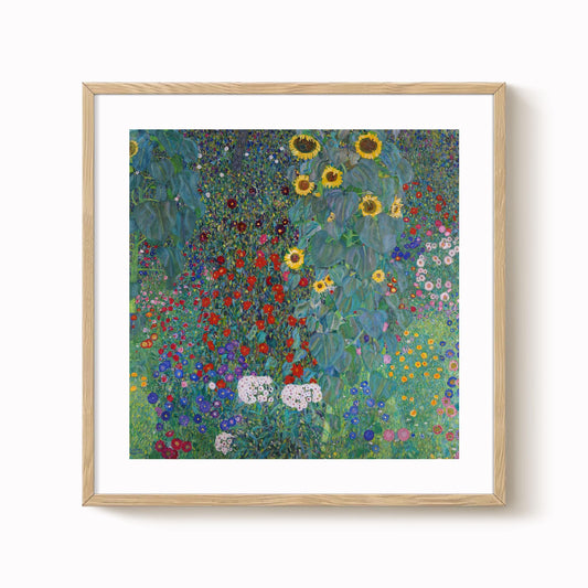 Gustav Klimt - Cottage Garden with Sunflowers Print