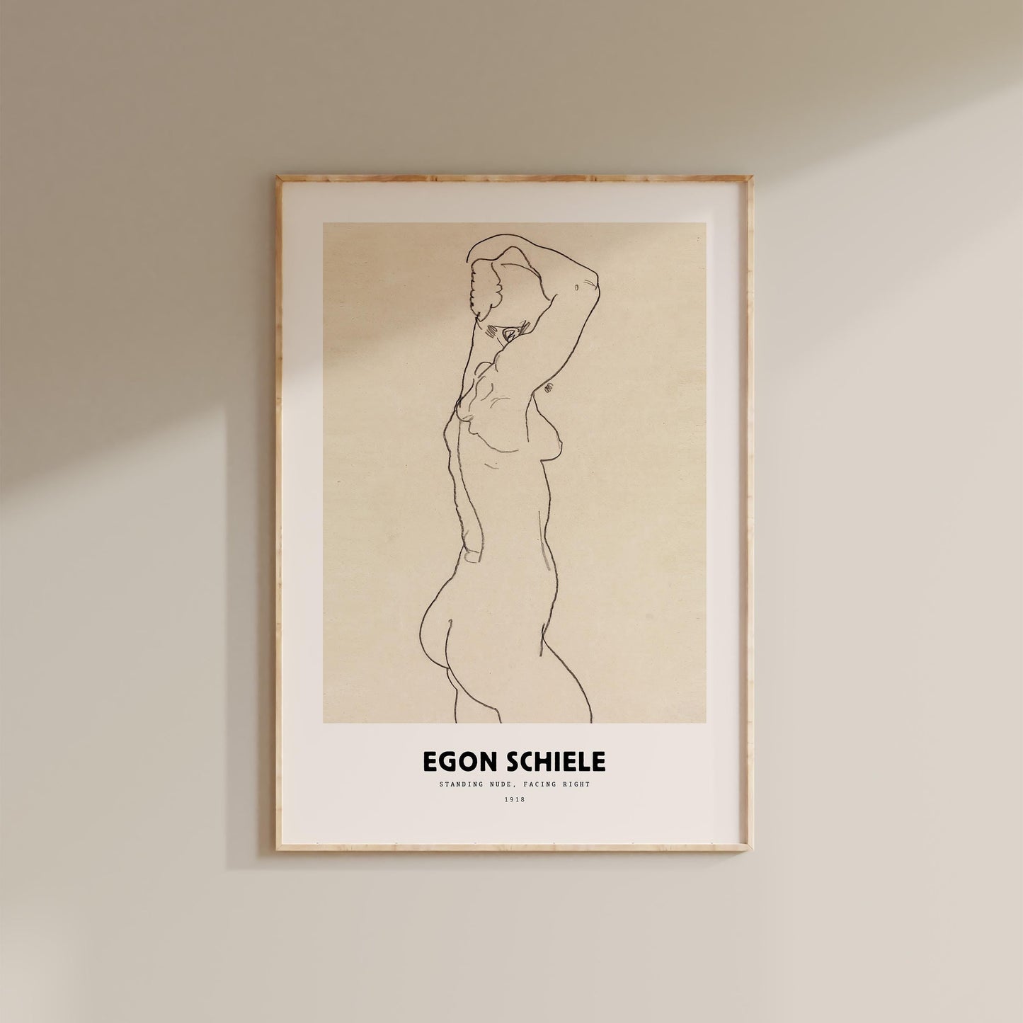 Egon Schiele - Standing Nude, Facing Right Print