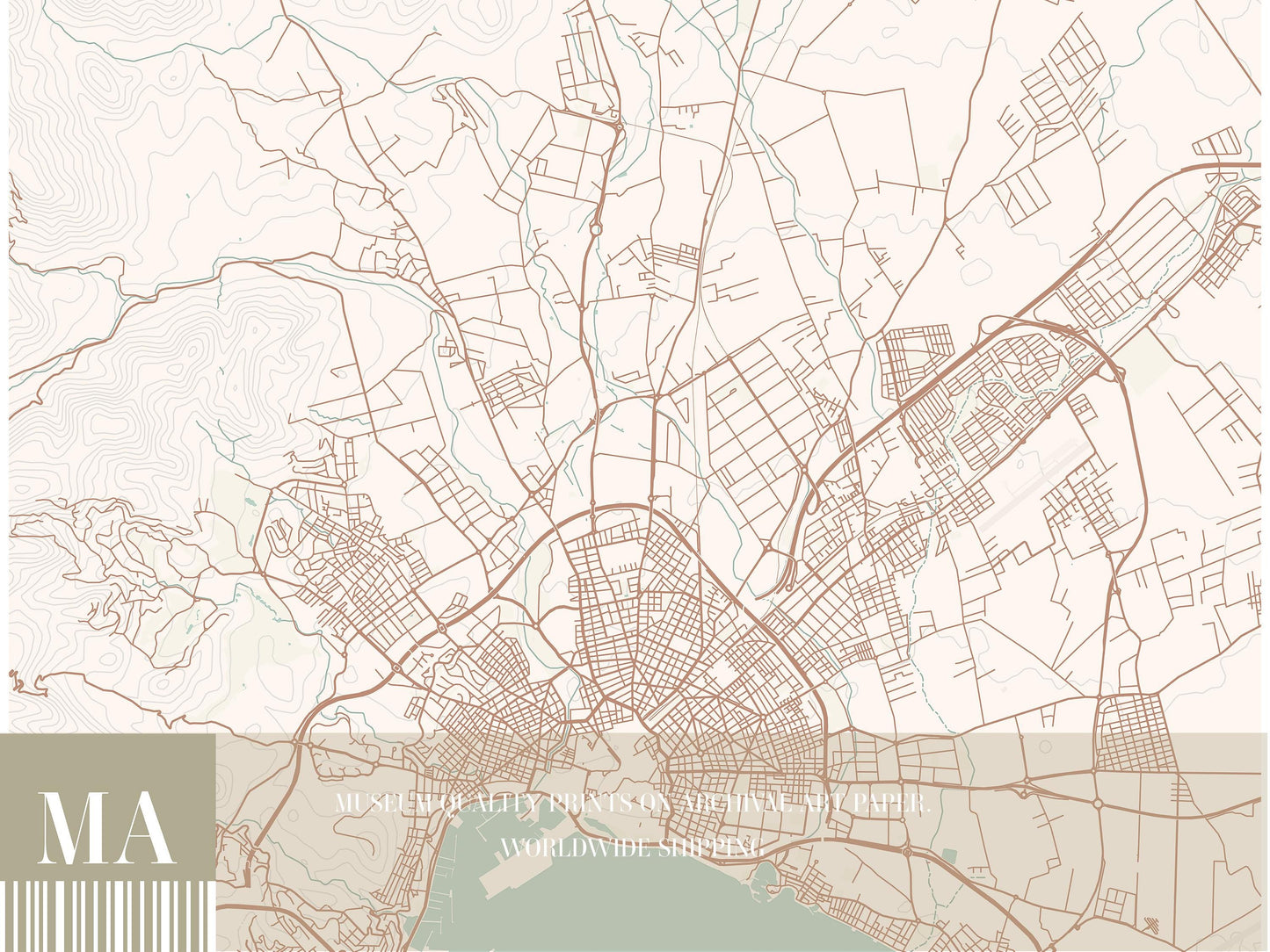 Palma City Map Print