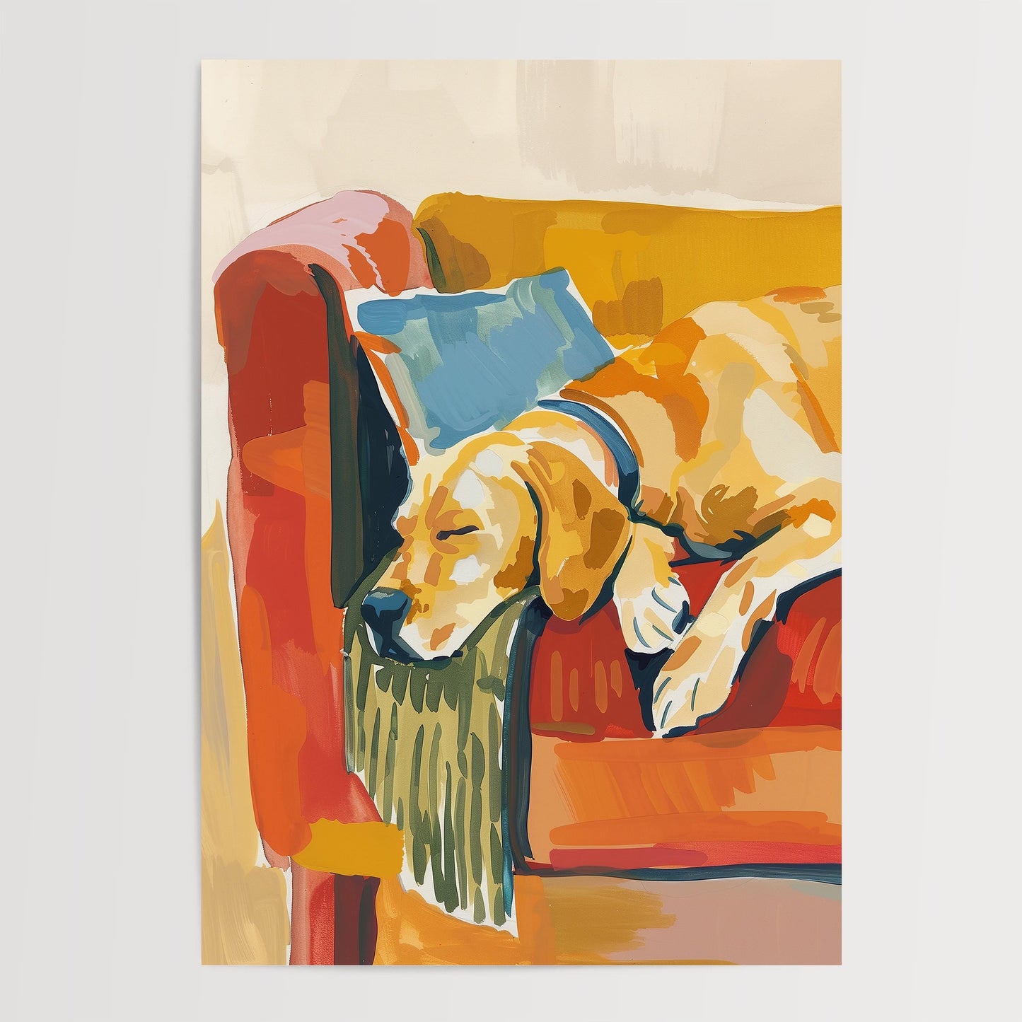 Golden Labrador Dog Print